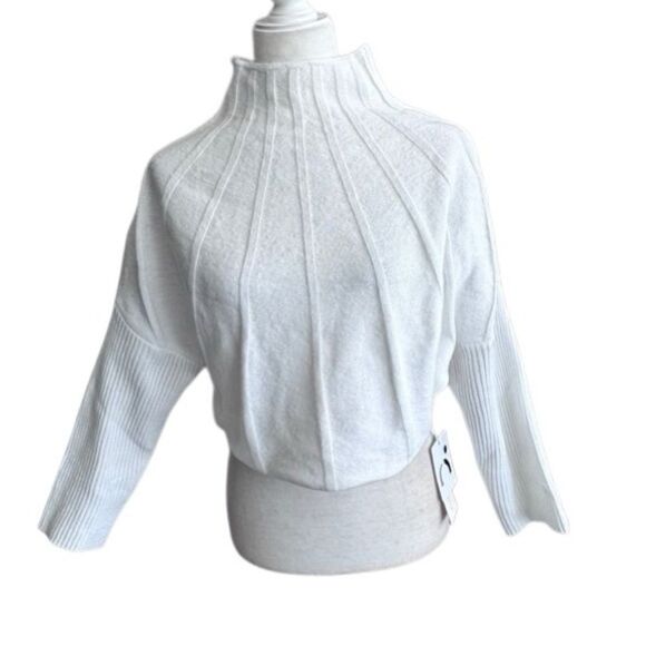 Commense Mock Neck White Piping Chunky Turtleneck SZ XS NEW - Picture 3 of 15